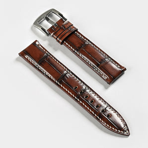 Chestnut Brown Vintage Alligator Grain Signature Strap