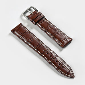 Matte Chestnut Brown Alligator Grain Signature Strap