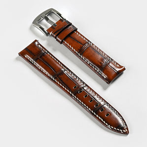 Golden Brown Vintage Alligator Grain Signature Strap